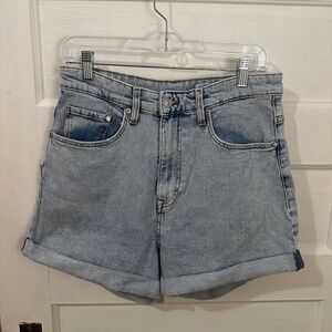 Lightwash denim mom shorts